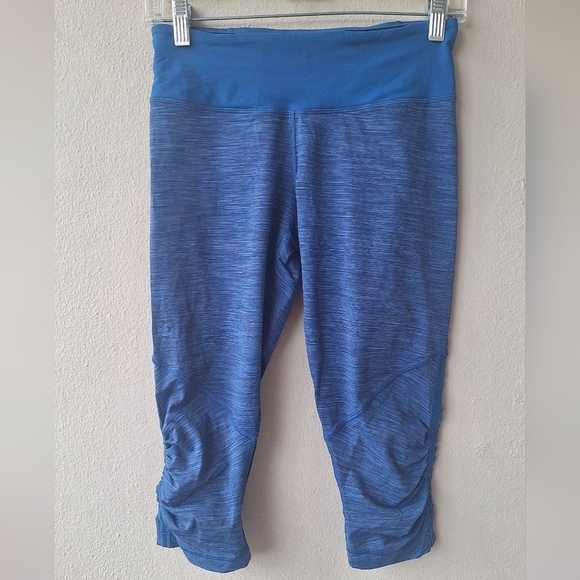 Lululemon Blue Black Run for Your Life Crop Women's Leggings Size 6 - Picture 10 of 11